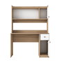 Hanah Home Escritorio de Estudio y Estantería Nogal y Blanco